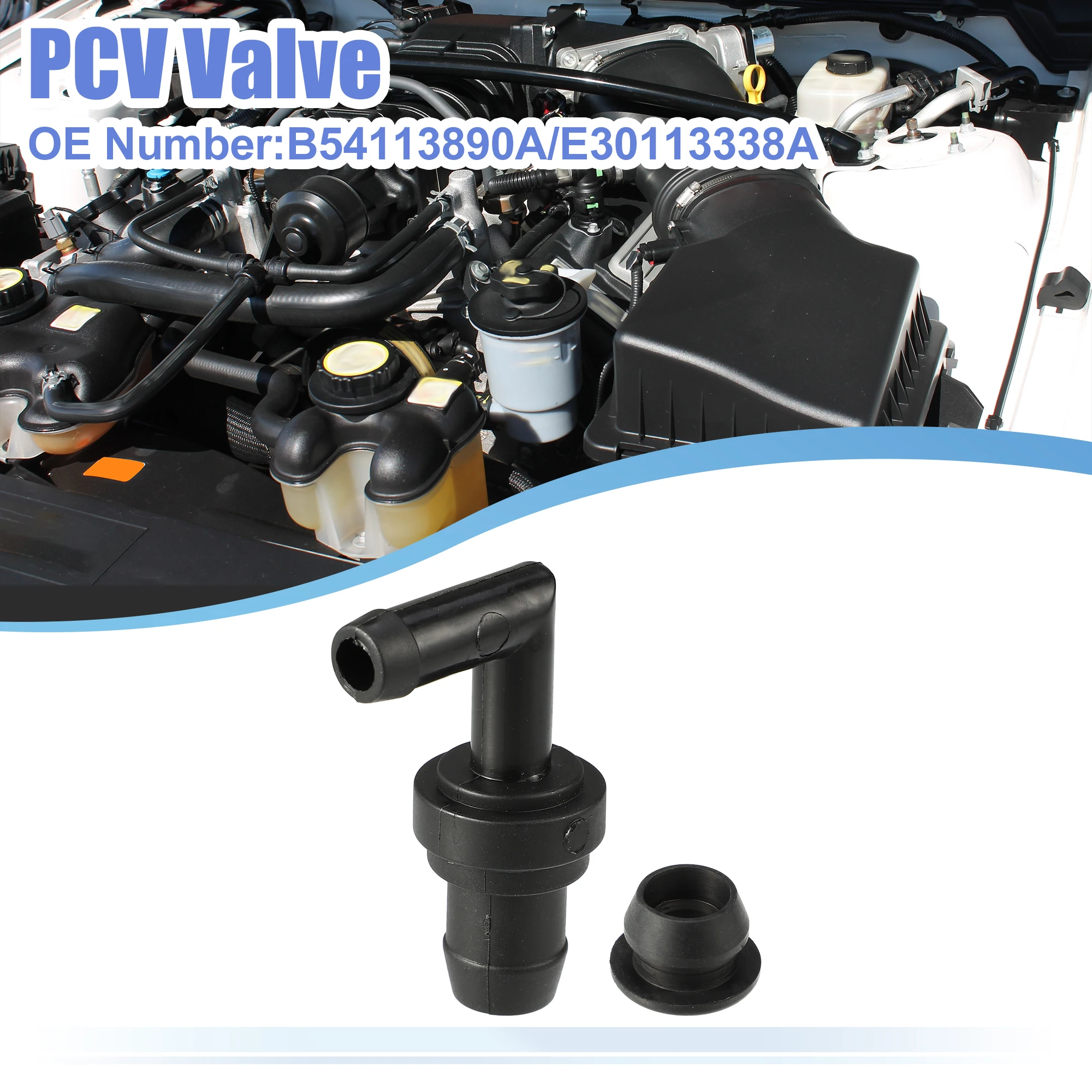 X Autohaux 1 Set PCV Valve Grommet Kit Exhaust Positive Crankcase Ventilation Valve Fittings No.B54113890A/E30113338A