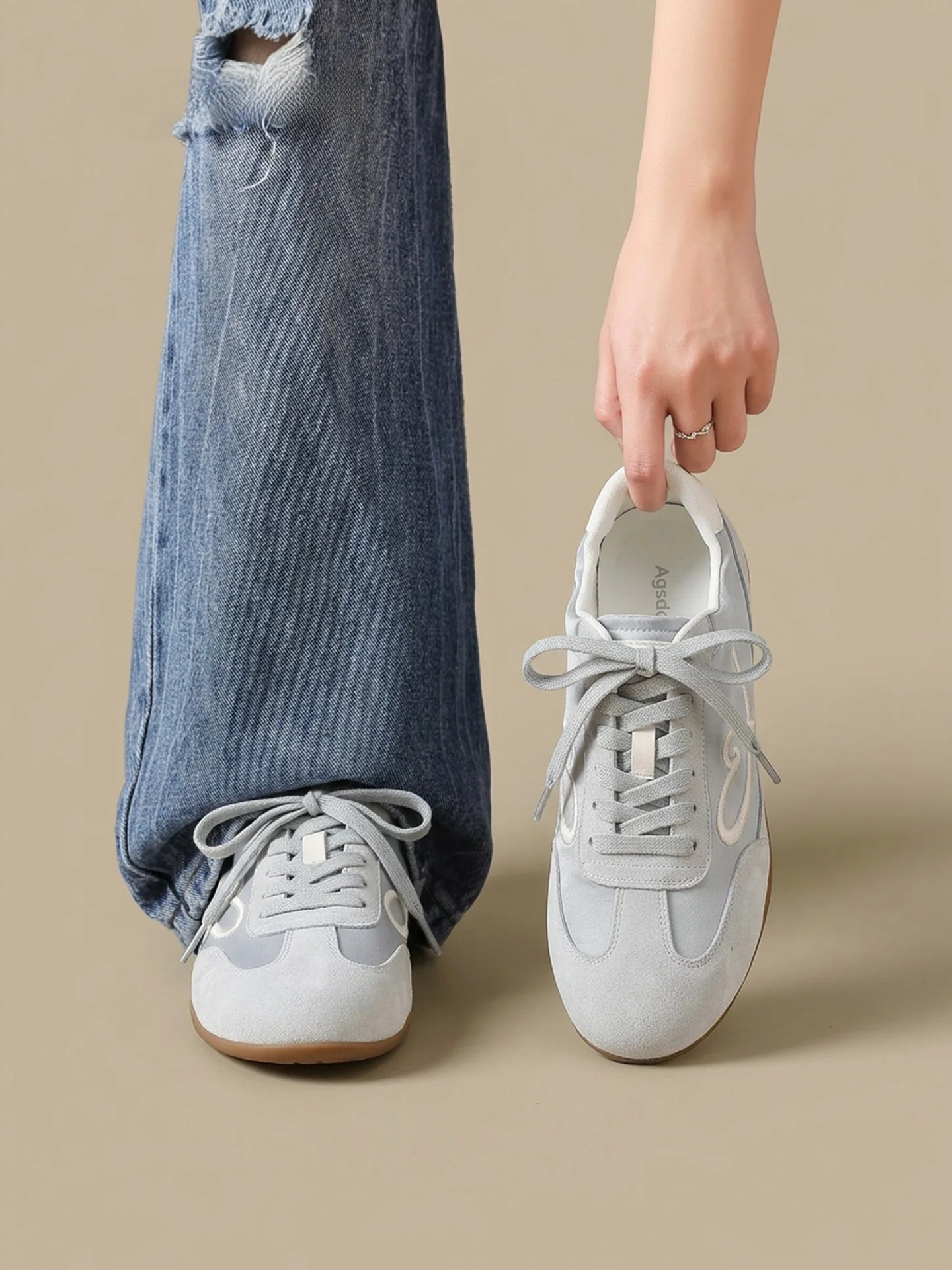

Ballet Style Women's Sport Shoes Breathable Soft Bottom Casual Sneakers Summer Fashionable Flat Bottom Rubber Outsole