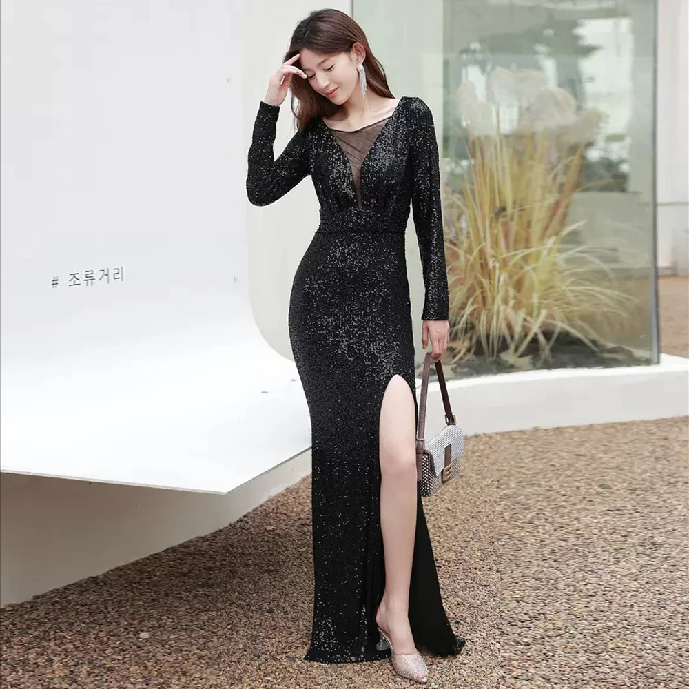 

DSP Elegant and Pretty Women's Dresses for Prom Party Dress Long Sleeves Formal Dress for Special Events