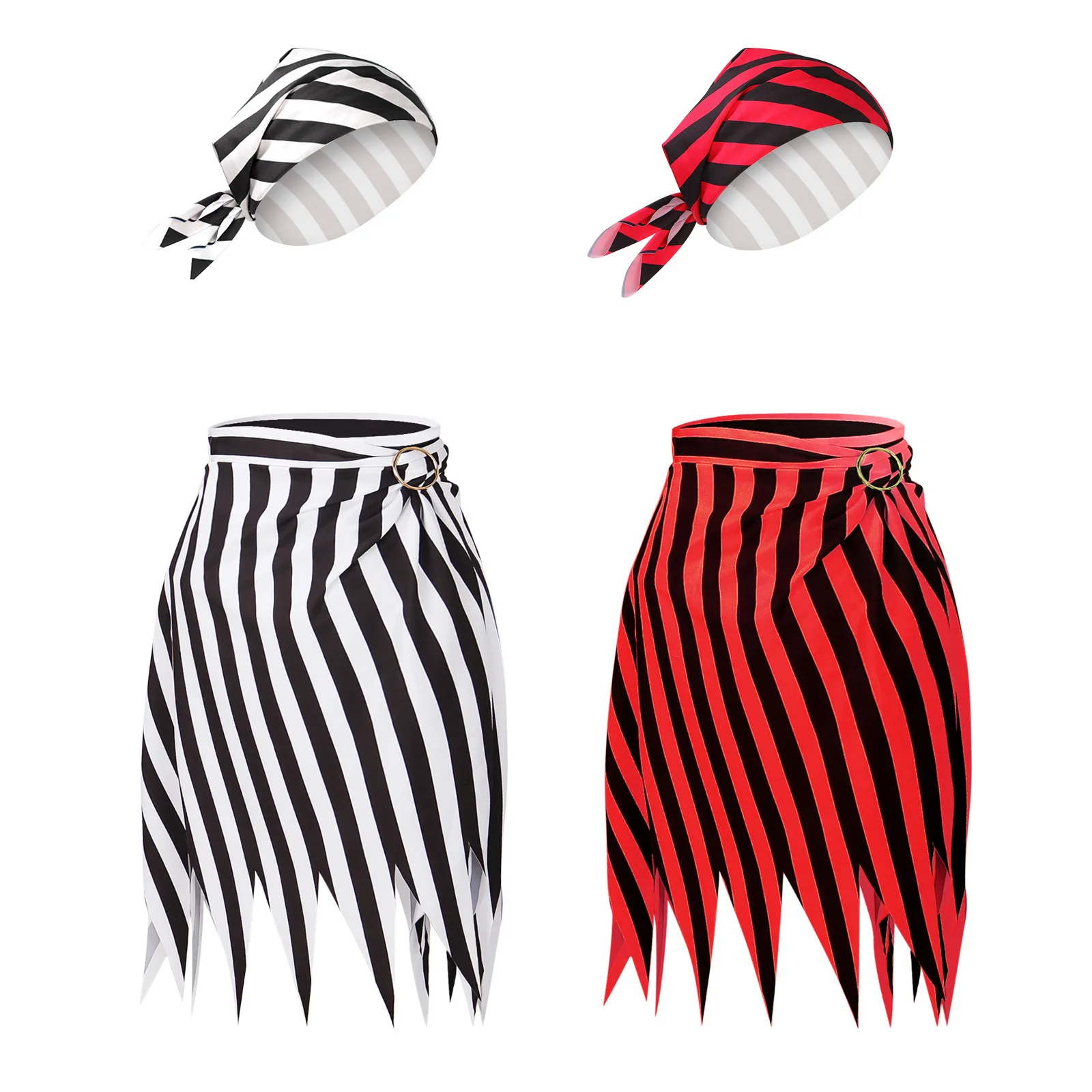 

Women Pirate Costume Medieval Halloween Party Cosplay Headpiece Skirt