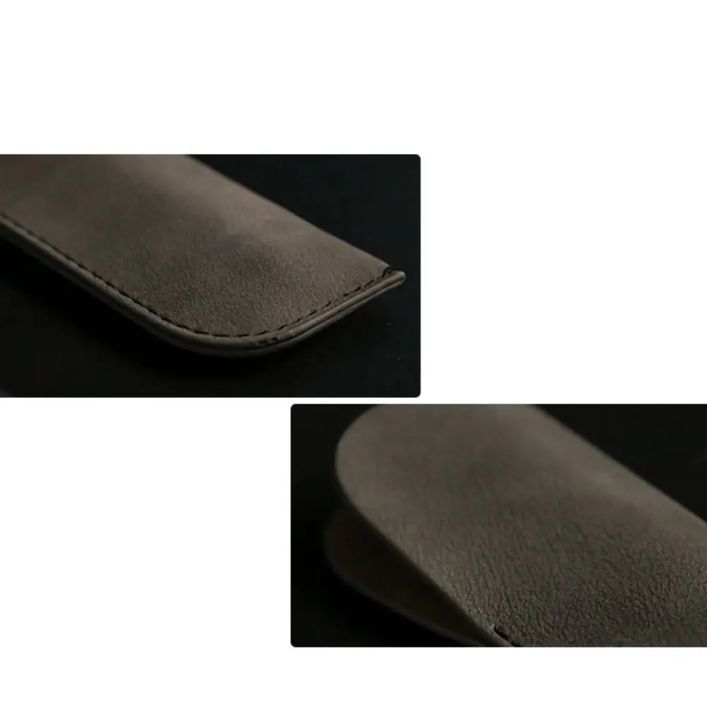 PU 가죽 가죽 펜 가방 하프 오픈 홀더 펜 보호 가방 빈티지 수제 펜 슬리브 파우치 절묘한 선물