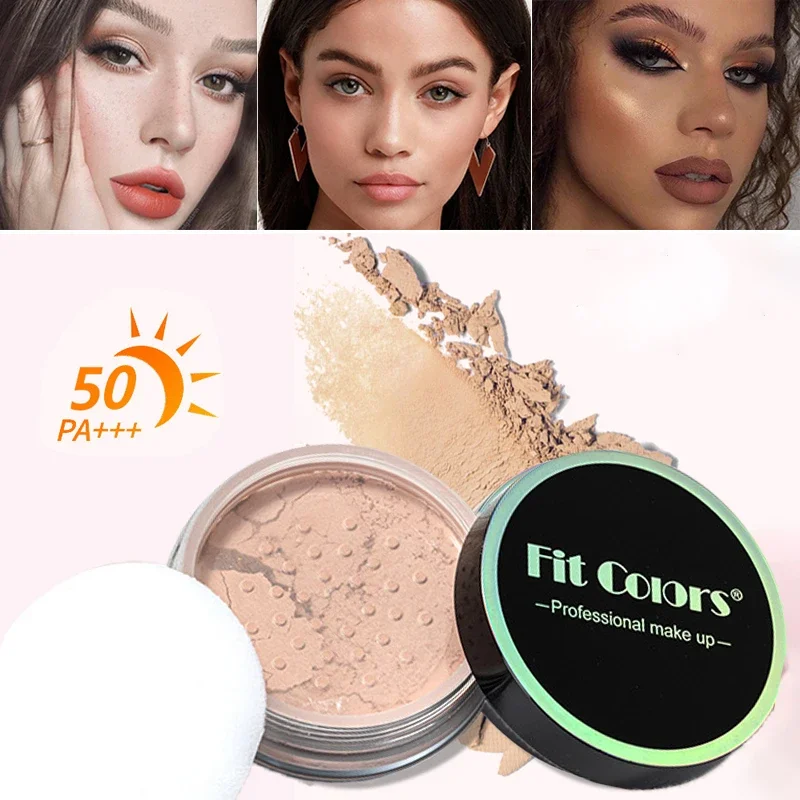 

Makeup Sunscreen Loose Powder 4 Colors Lasting Oil Control Make Up Powder Brightening Concealer Light Waterproof Face Cosmetics