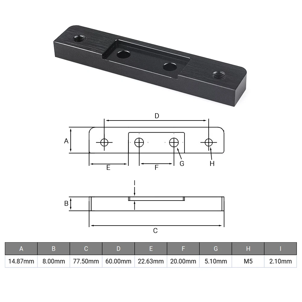 Openbuilds C-Beam Aluminum Riser Plate for C-Beam Linear Rail System C-Beam CNC Machine
