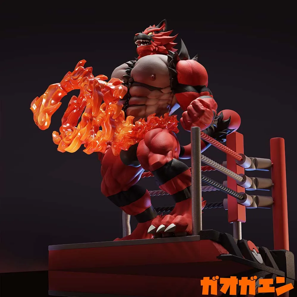 23Cm Gk Pokemon Incineroar Anime Action Figure Limited Edition Statue Collection Model Ornament Garage Kit Toys Gift