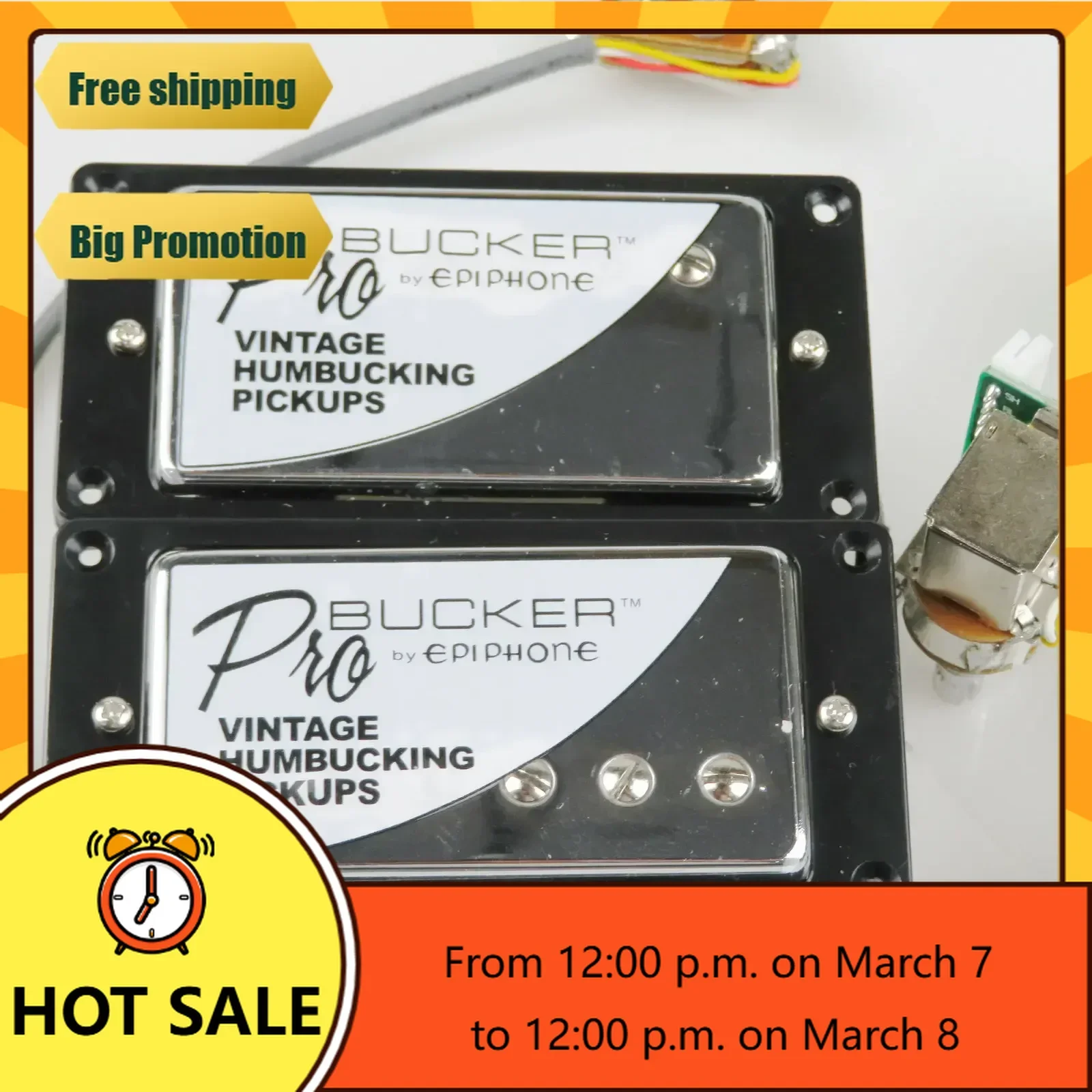 

Q-X Music Store-Standard PRO Bucker Alnico 5 Humbucker Pickup Electric Guitar Pickups With Wiring Harness Set