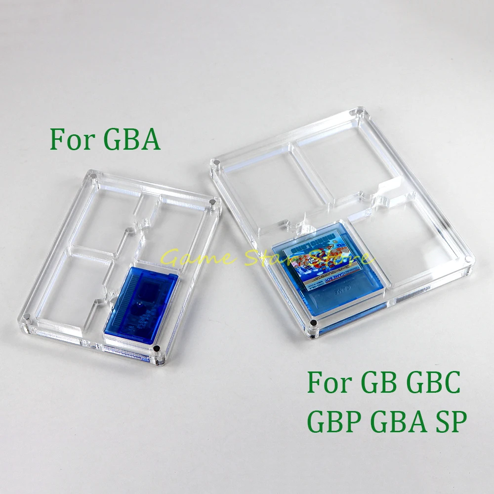 10pcs Transparent Game Card Acrylic Case For Gamebay GBA GB GBC GBP GBA SP Magnetic Lid Display Case Storage Box