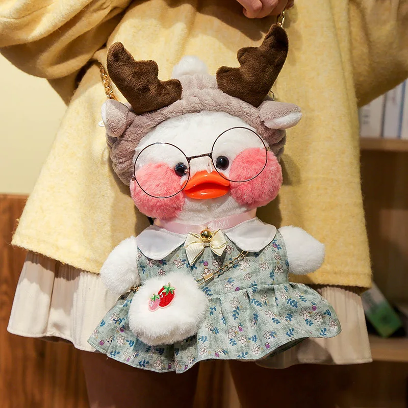 Bolso de Hombro de Peluche de Pato Kawaii 2026, Bolsos de Mensajero, Bolso de Mano Suave de Pato Amarillo y Blanco Lalafanfan para Mujeres, Niñas, Regalo de Cumpleaños