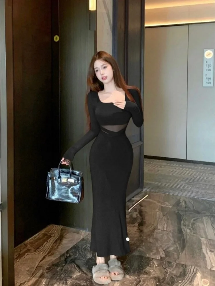 

Женская зимняя длинная юбка Pure Desire Spicy Girl Long Sve Dr, сексуальная длинная юбка с запахом на талии Ci Commute