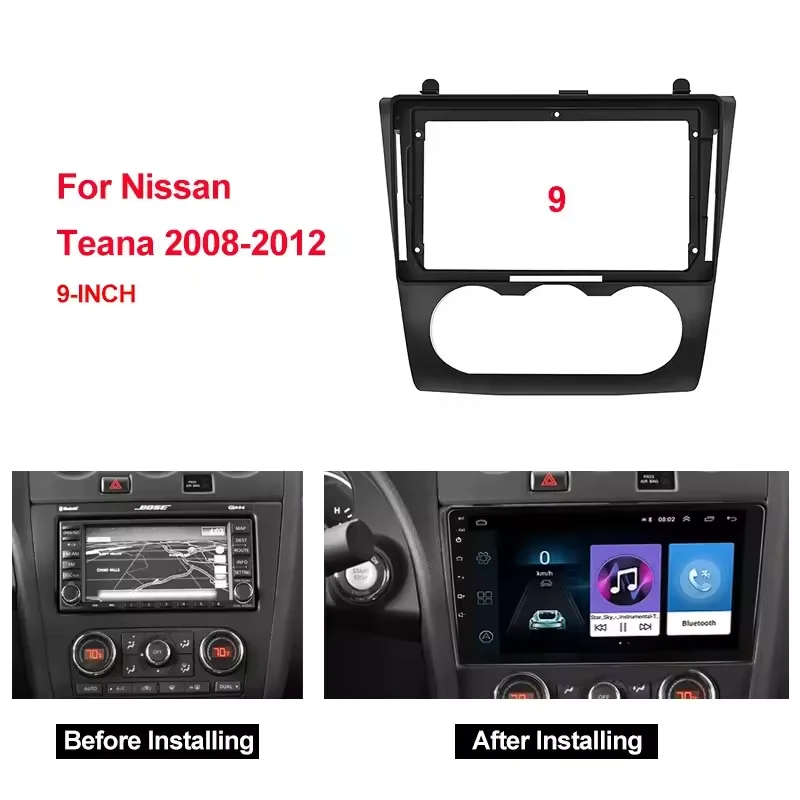 Dubbel Din Auto Audio 9 Inch Plastic Fascia Frame Voor Nissan Teana Altima Auto Mt 2008-2012 In Dashboard Stereo Fitting Panel Kit