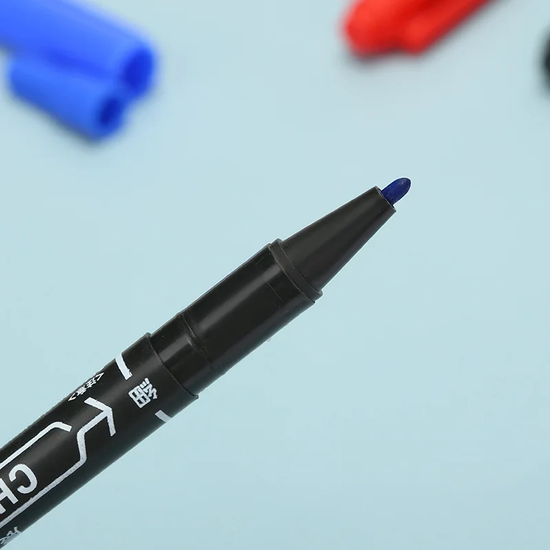 10pcs Double Headed Line Marker Marker, Neutral Painting Suitable For: Plastic, CD, DVD, Glass, Carton, Metal. Leather, Wood