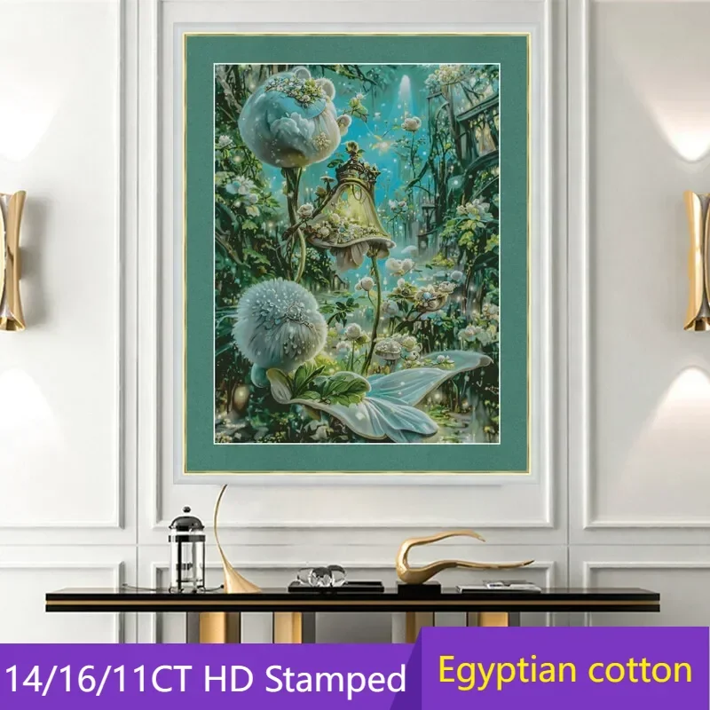[ZZ1678-The Wizard of Oz] Stamped Cross Stitch Kit 14CT 16CT Pre Printed Canvas Cotton Thread DIY Embroidery for Home Wall Decor