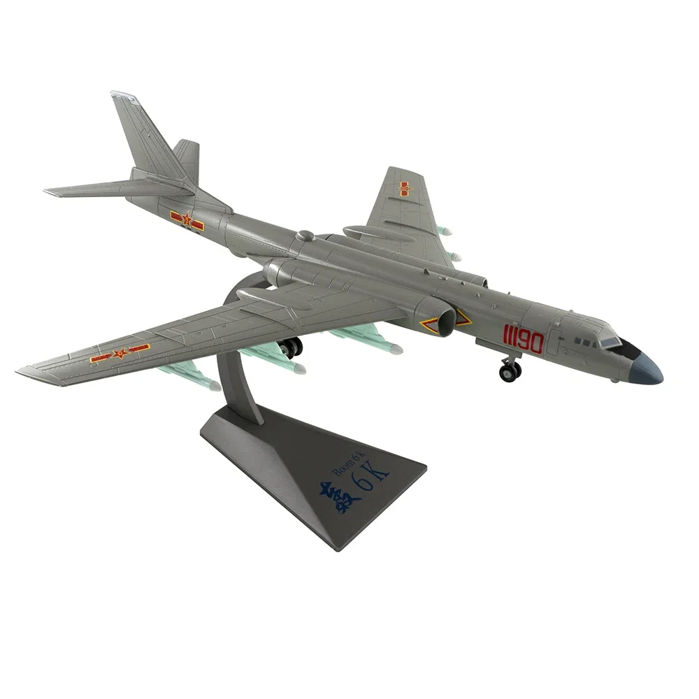 1/100 Scale Alloy Strategic Bomber Chinese Air Force H6K Aircraft Model Fighter Toy Gift for Collection Decoration