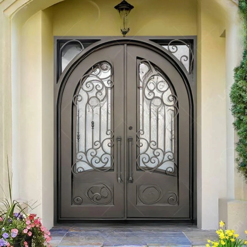 

Safe Household Arched Single and Double Main Entrance Front Entrance Wrought Iron Door