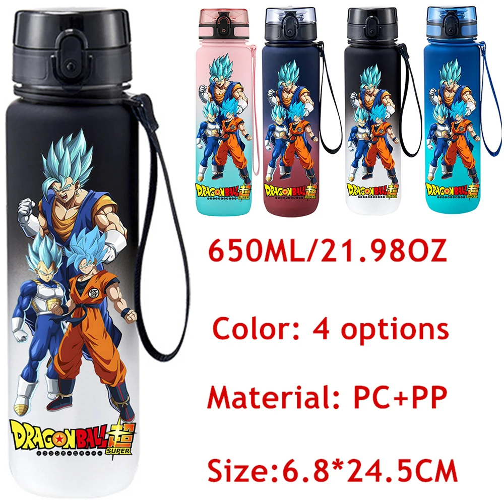 Anime Dragon Ball Super Saiyan Vegetto 650ML Fashion Plastic PcLeak Proof Resistant Outdoor Portable Travel Sports Water Cup