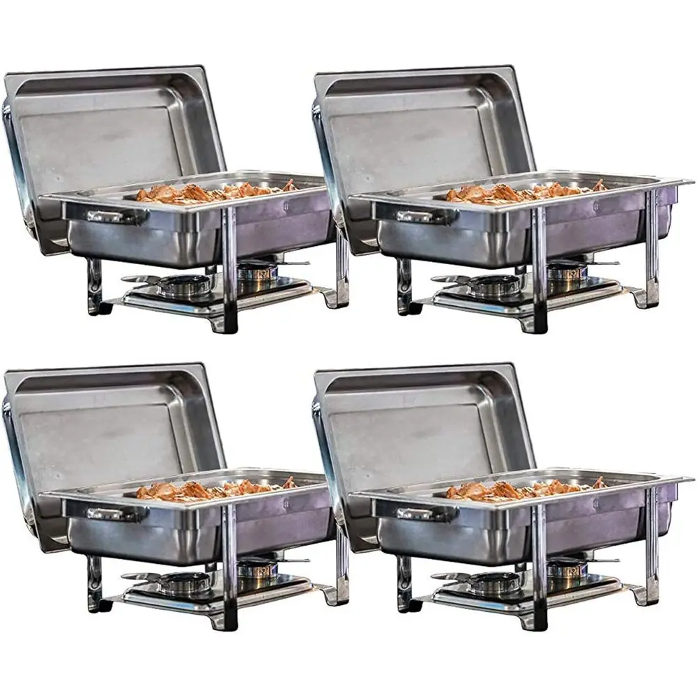 

Stainless Steel 4-Piece Chang Dishes Set with Warmer, Food Pan, Lid