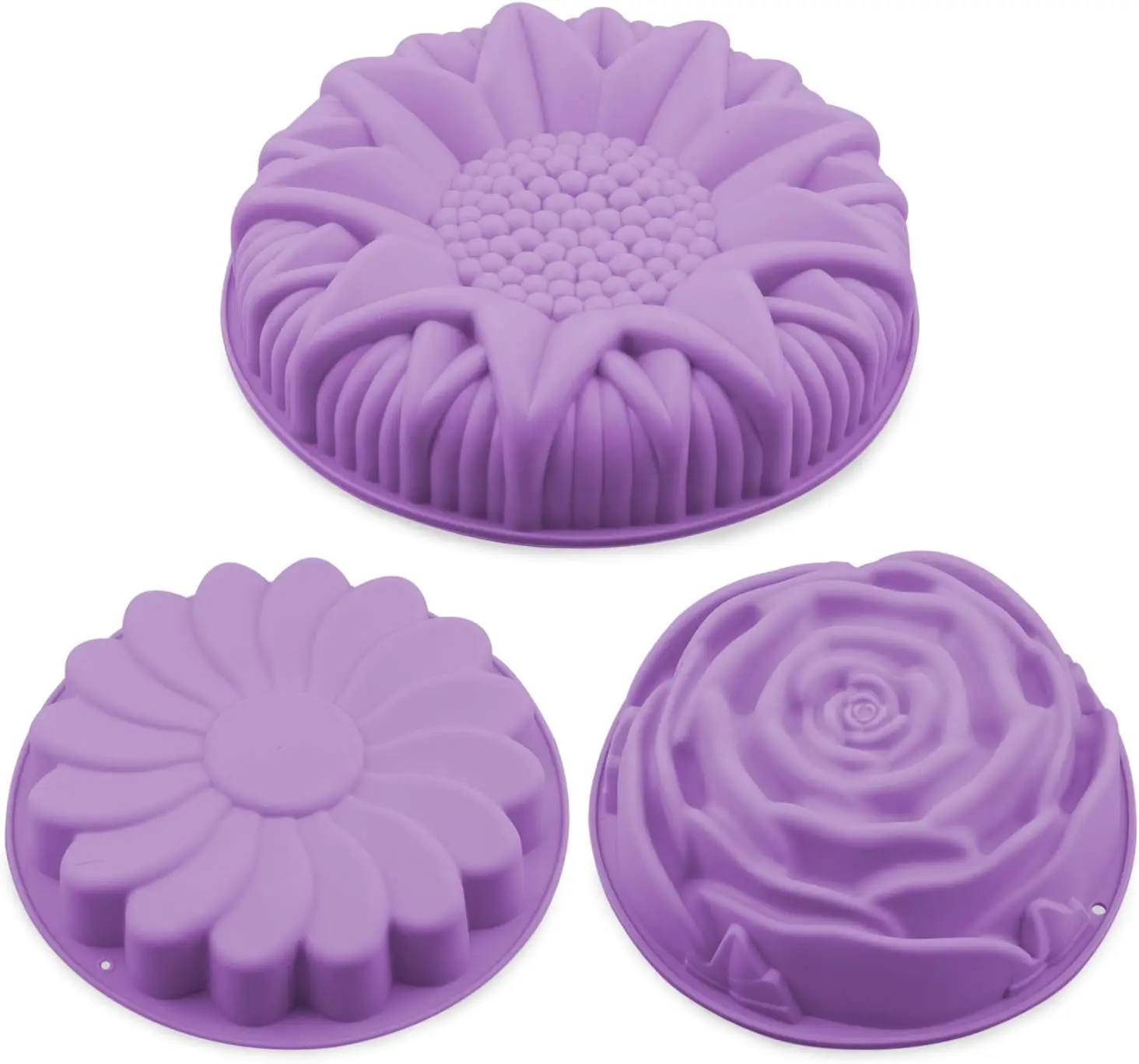 3D Flower Baking Tray Silicone Cake Molds Form Mousse Pizza Pan Large Bakery Dish Bakeware Tools DIY Toast Bread Moulds Ice Tray