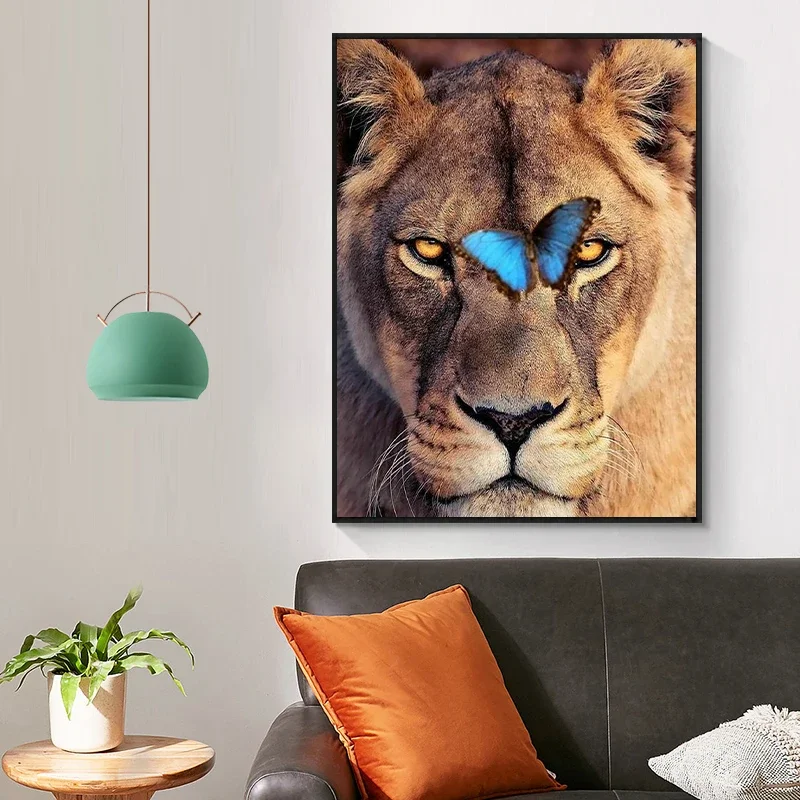 5D DIY Diamond Painting Lion Kits Mosaic Embroidery Animals Rhinestones Round Drill Cross Stitch Art Craft Home Decor Gifts