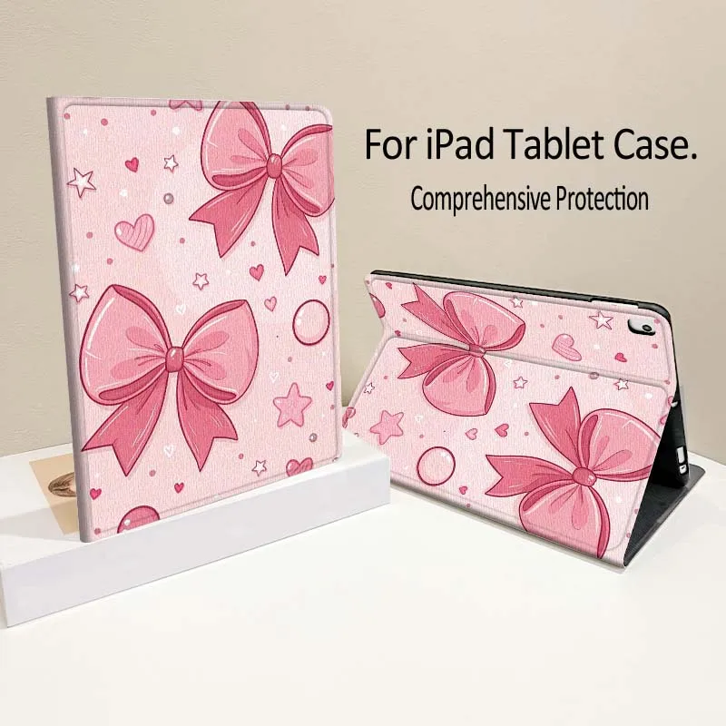 

Cartoon Pink Bow For iPad Pro Air mini 7 6 5 4 11th 10th 7th 6th 5th Inch Tablet Case Soft