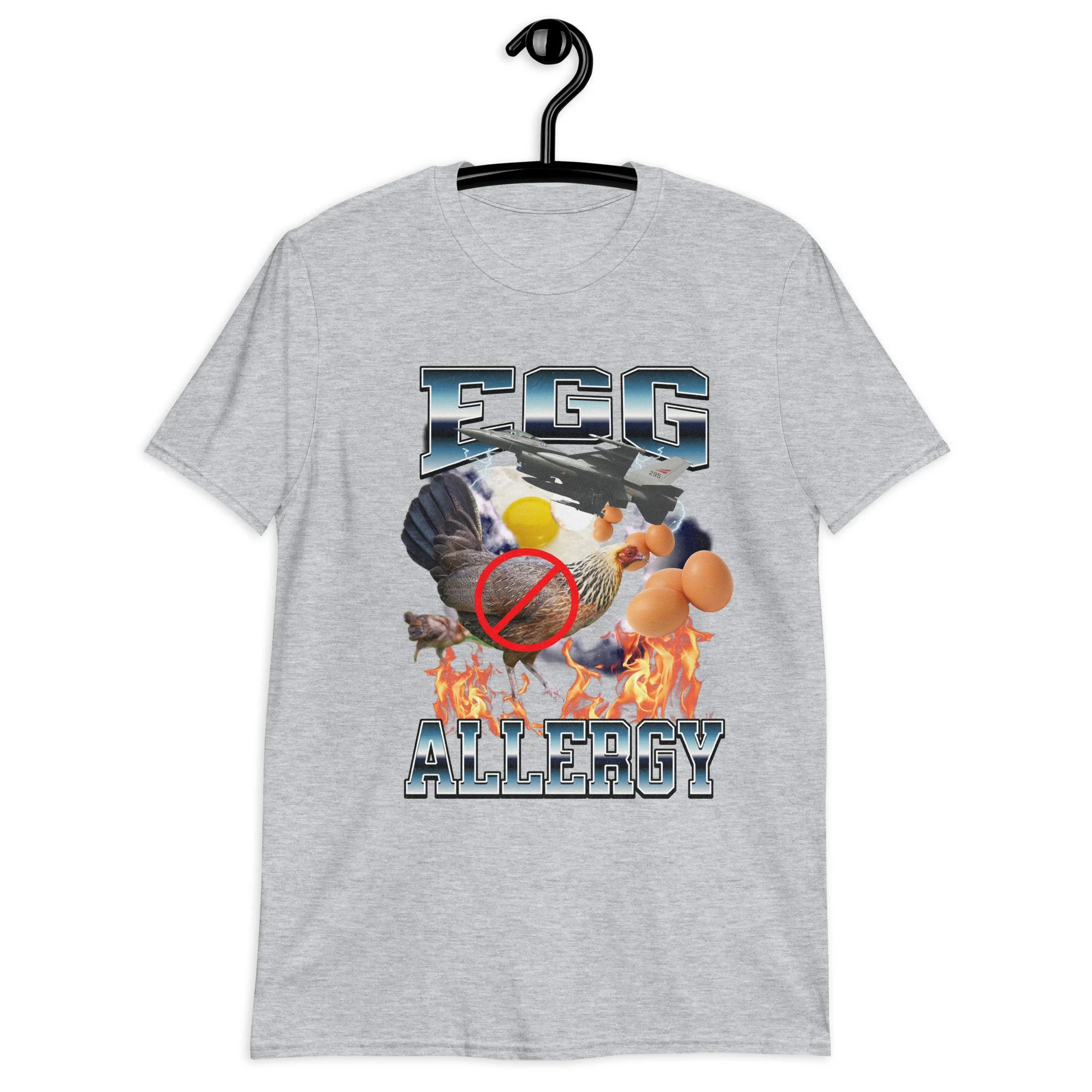 مضحك البيض الحساسية تي شيرت خالية من البيض الجرافيك المحملة الصيف الرجال والنساء فضفاضة وتنفس تي شيرت الأعلى