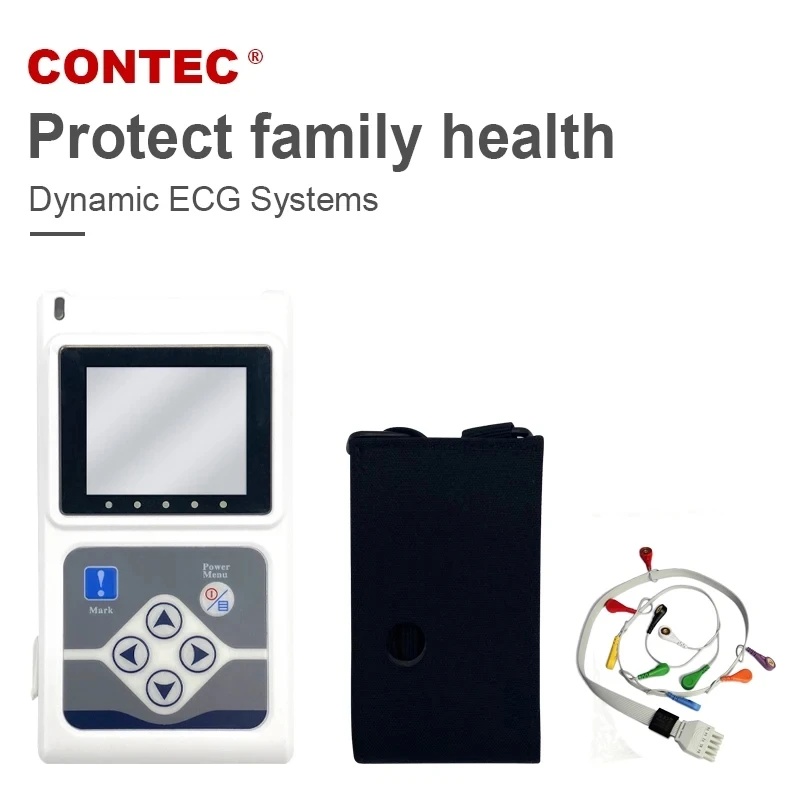 2026 New CONTEC 12 Channels Heart Rate TLC5000 24 Hours . Portable. Device With LCD Display Monitoring .System CE