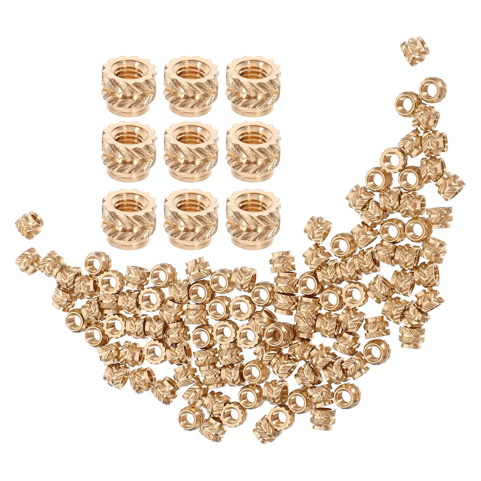 

120pcs Copper Heat Set Insert Embedment Nuts Female Thread 3D Printing Threaded Inserts Wood Plastic Injection Molding Knurled
