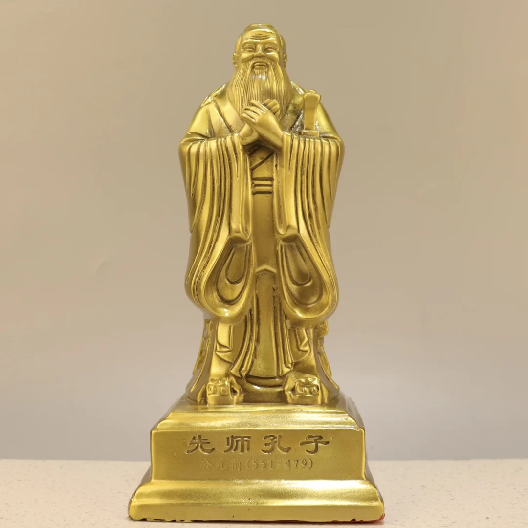 

23.5CM bronze statue The sage Confucius serves as a model for all generations of Confucianism, Confucius