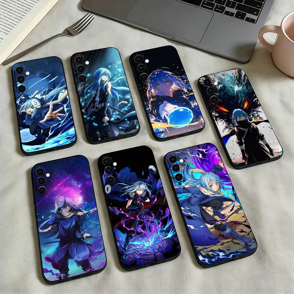 T-Tensei Slime Datta-a Ken Phone Case Black Silicone Soft For Samsung Galaxy A73,A72,A71,A70,A53,A52,A51