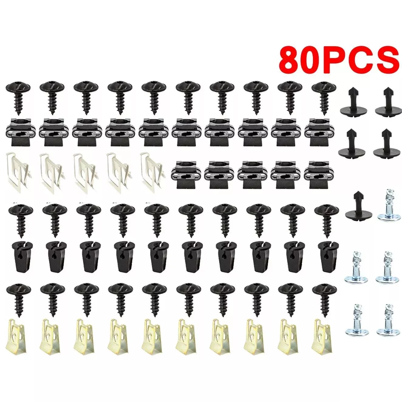 80 PCS Undertray Engine Under Cover Fixing Clips Screw Kit For AUDI A4 A6 A8 TT Auto Parts