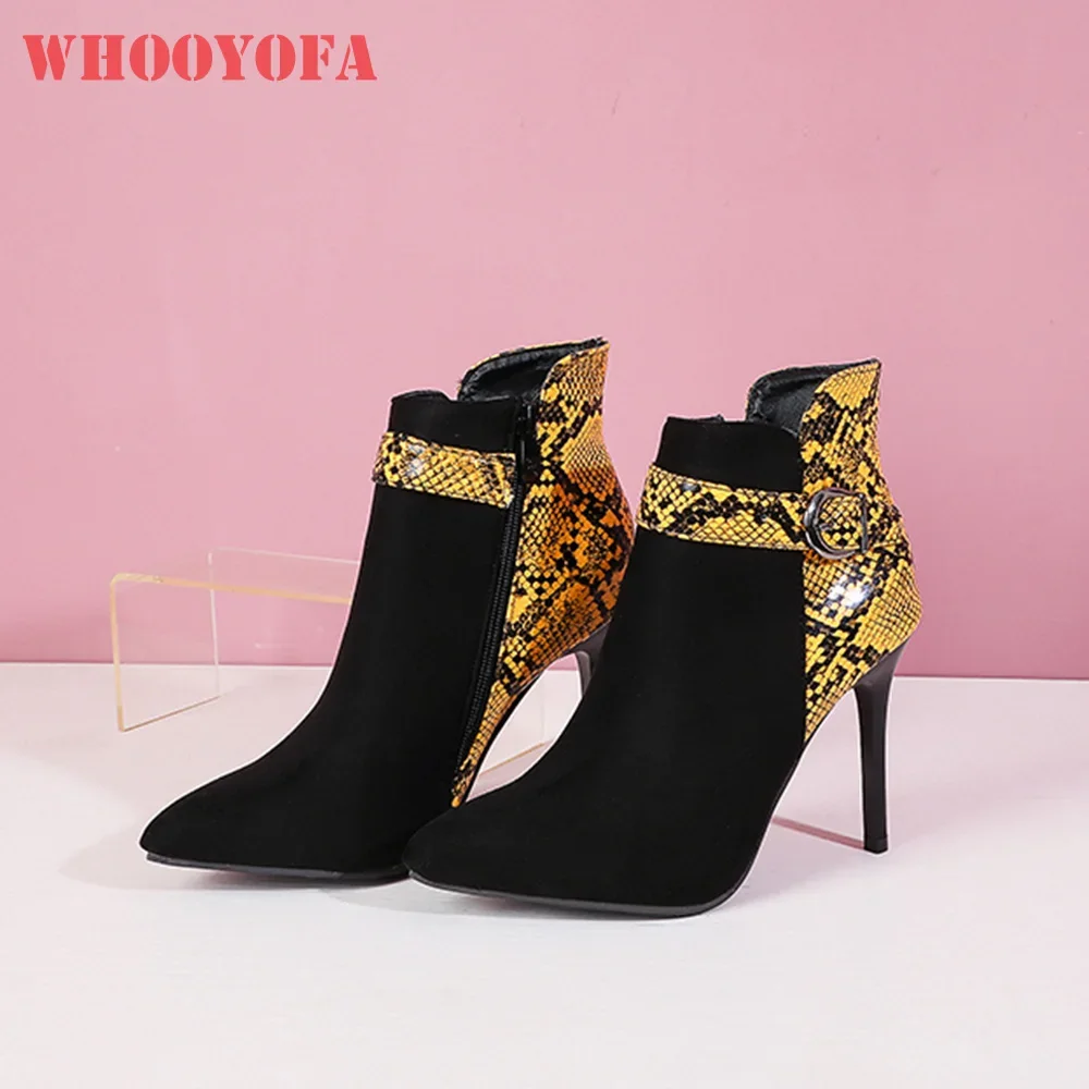 

New Spring Fashion Yellow Green Women Ankle Booties Pointed Toe High Thin Heels Lady Dress Shoes Plus Big Size 11 43 46 48