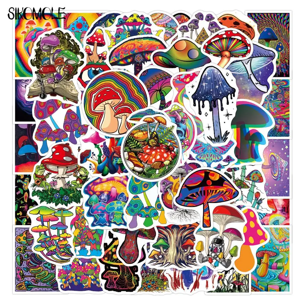 10/30/50PCS Cartoon Psychedelic Mushroom Gaffiti Stickers Cute Magic Plant DIY Toys Car Skateboard Phone Laptop Sticker Decal F5