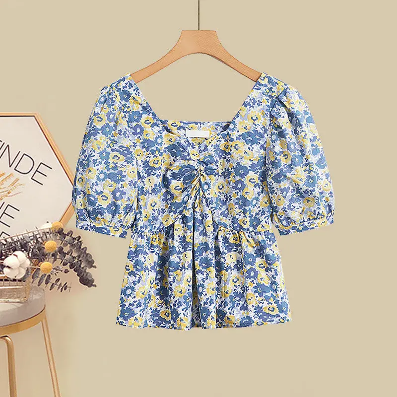 Conjunto grande de primavera/verano para mujer, camisa corta con reducción de edad y Falda vaquera, moda coreana, novedad de 2023