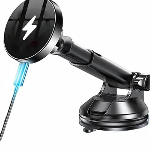 UYUXIO Wireless Car Charger Dash Windshield Strong Magnetic Car Mount Phone Holder for iPhone 16 Pro Max 15 14 13 12 Series