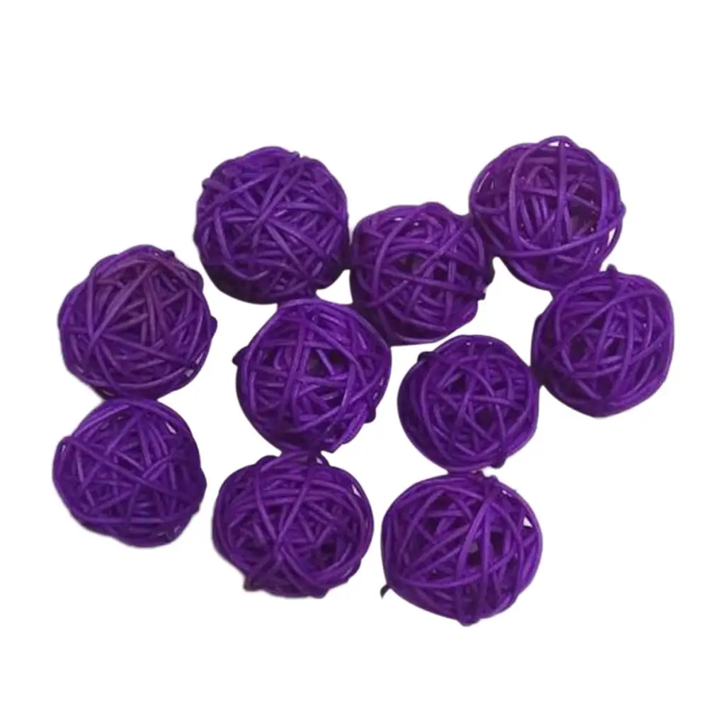 10pcs 3cm Decorative Wicker Rattan Balls floral Arrangement Garniture