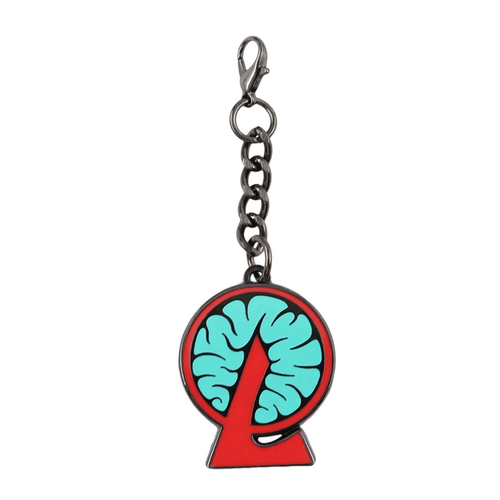 Lobotomy Corporation Logo Keychain Game Peripheral Creative Red Letter L Brain Keyring Metal Badge Jewelry Gift For Fans
