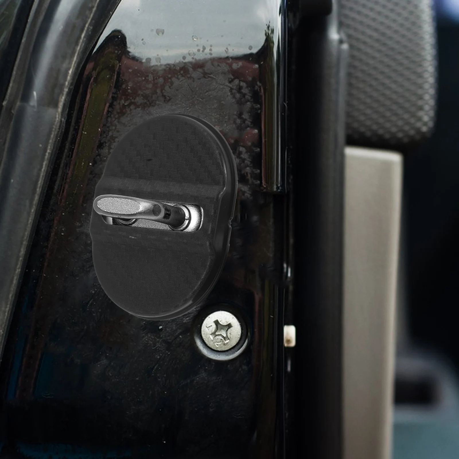

4pcs Car Door Lock Protective Cover Plastic Edge Guards Keyhole Latch Back Universal Noise Reducer