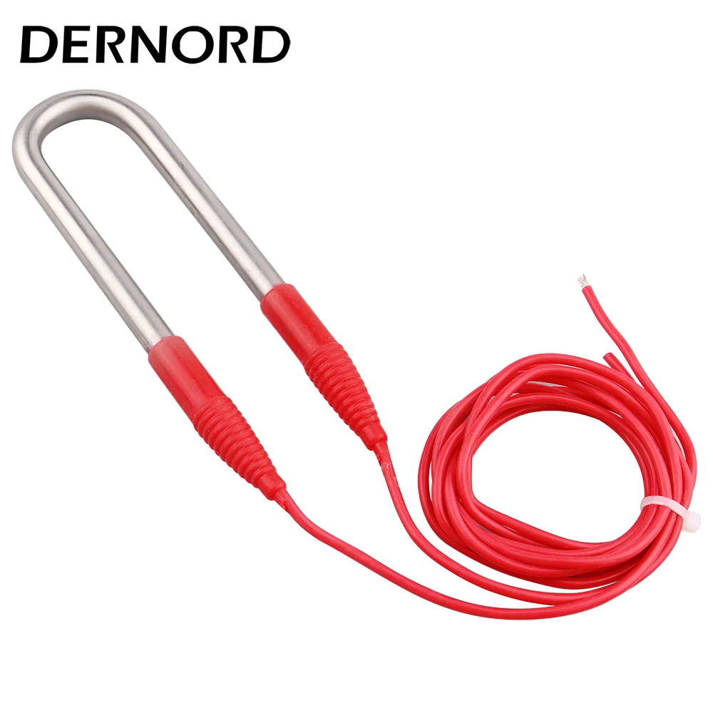 DERNORD 12v Submersible Heating Pipe for Pool Immersion Electric Tubular Heater for Water Bucket DC Heating Element 150w/200w