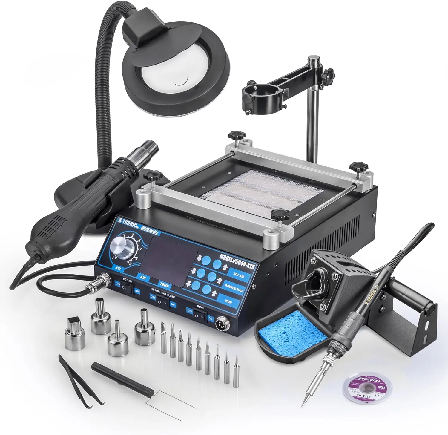 Cutting Edge in Technology • Model 5040-XR3 All-In-One Hot Air Rework & Soldering Iron Station with Preheater. Now Includes Plug