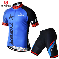 X-Tiger Summer Cycling Set Bicycle Short Sleeve Jerseys Sports Quick-Dry Breathable Shorts Mountain Bike Clothing Jersey Set
