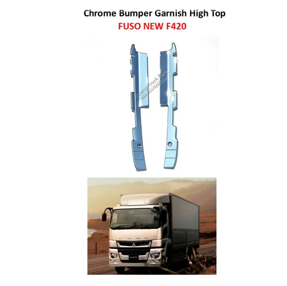 FDONG 1 Set 2 Pcs Chrome Bumper Garnish High Top for FUSO NEW F420