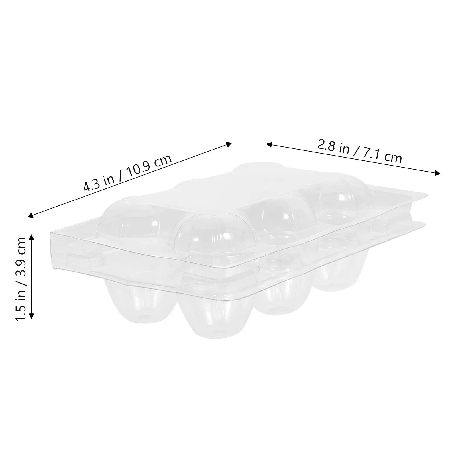50Pcs 6 Grids Egg Container Transparent Quail Egg Holder Tray Sturdy Stackable Design for Fridge Cupboard Camping Organization