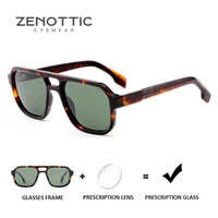 ZENOTTIC elegante miopía aviador gafas de sol graduadas hombres hecho a mano acetato Uv400 polarizado piloto gafas de sol correctivas