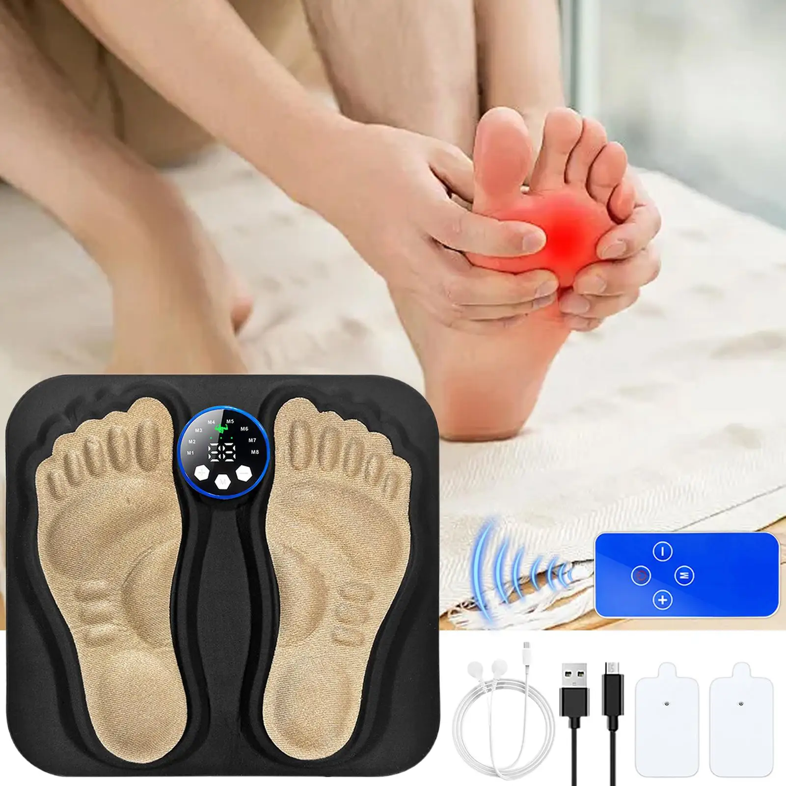 

Feet Massager for Muscle Relaxation EMS Foot Massager Electric Adjustable Foot Massage Device for Daily Routine Maintainers