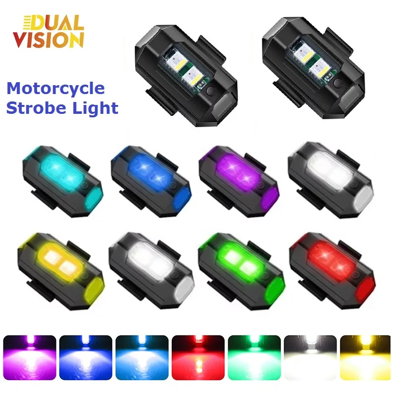 

Universal Motorcycle Strobe Light USB LED Anti-Collision 7 Colors Aircraft Pilot Light Night Mini Flashing Warning Signal Light