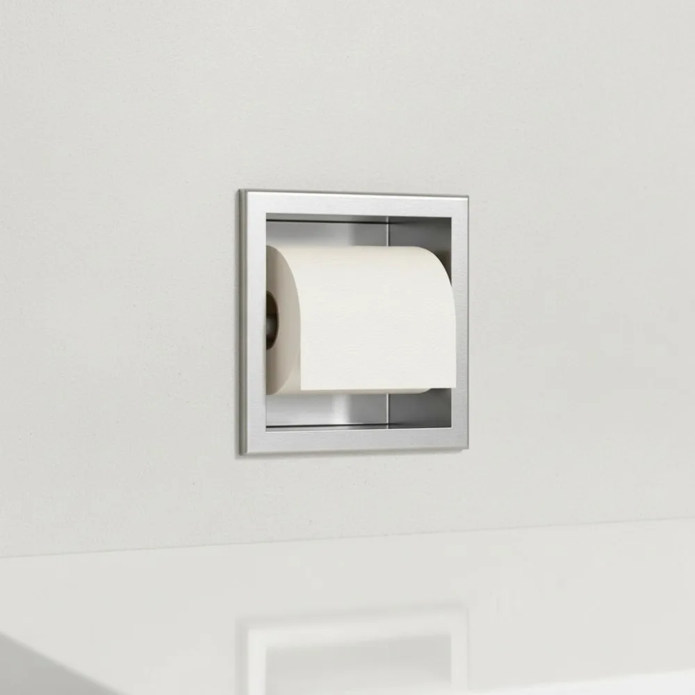 

Recessed Toilet Paper Holder, 304 Stainless Steel Wall Mount Bathroom Tissue Roll Dispenser