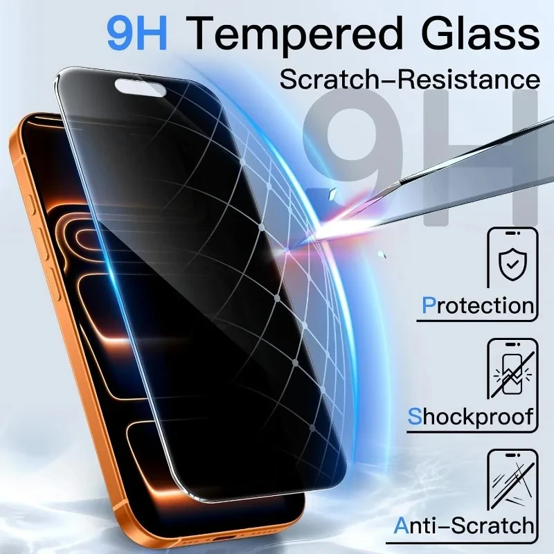 1-2PCS Thick Full Glue 360 Full Coverage Privacy Glass For iPhone 17 Pro Max 17 Pro 17 Air, Case Friendly Daily Screen Protector view 3