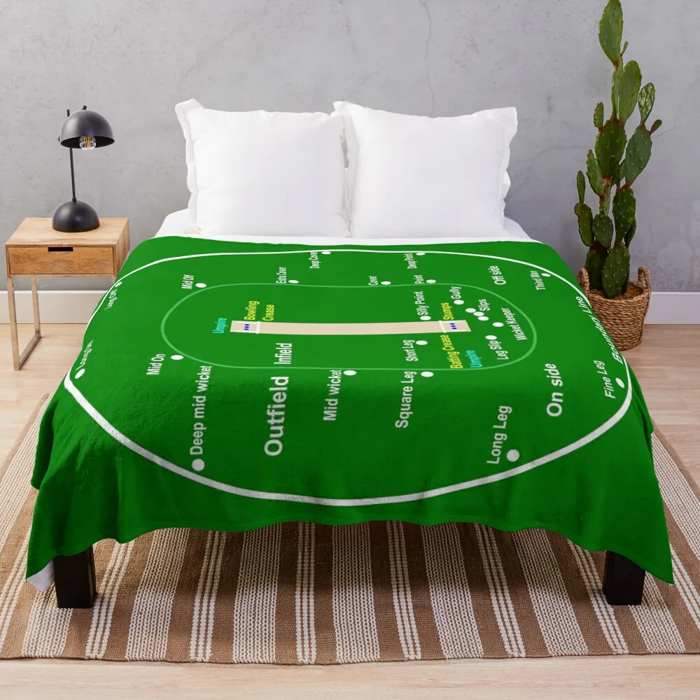 Cricket Pitch Layout Throw Blanket warm for winter Decorative Throw Furry Winter beds Blankets