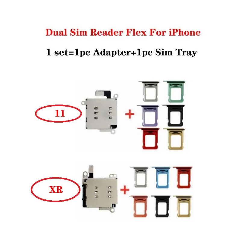 デュアルSIMカードリーダートレイ,iphone 11 xr用のフレックスケーブル