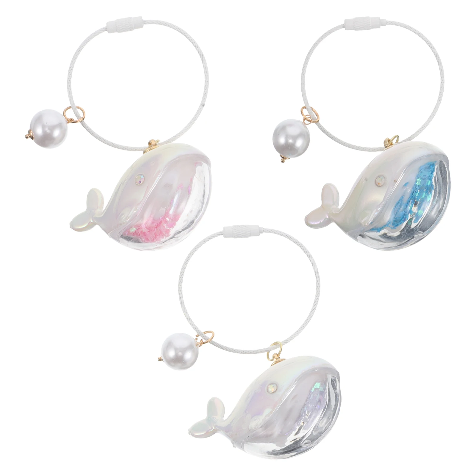

3 Pcs Keychain Cute Dolphin Shape Zinc Alloy Bag Charm Pendant Accessories Creative Design Versatile Use Sturdy Material