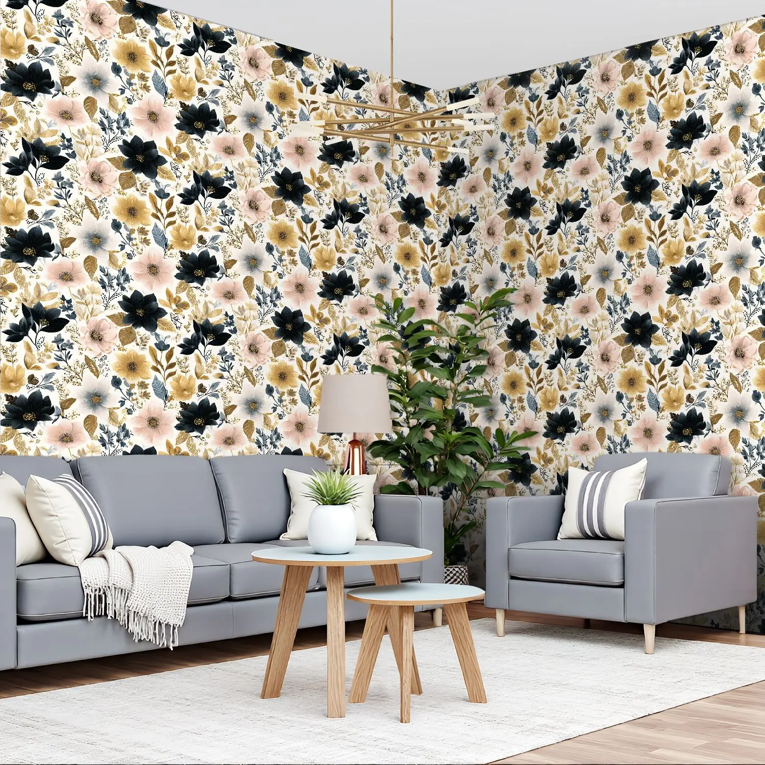 

Мягкие пастельные обои с цветочным рисунком 22,83 "X 118" водонепроницаемые обои для гостиной/спальни/ванной комнаты ПВХ стикер на стену