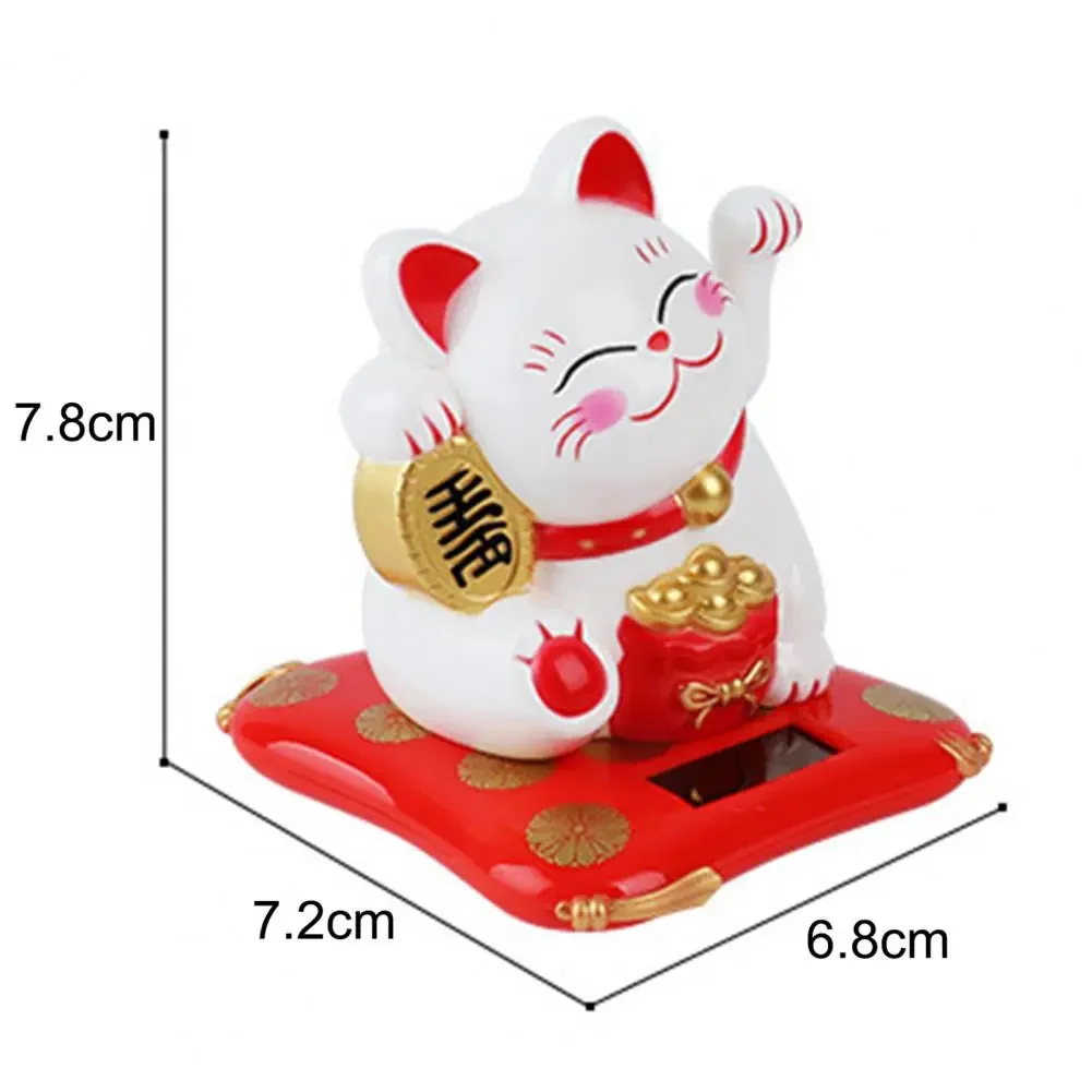 Lucky Cat Decor  Adorable Doll Toy Car Ornament  ABS Waving Cat Ornament